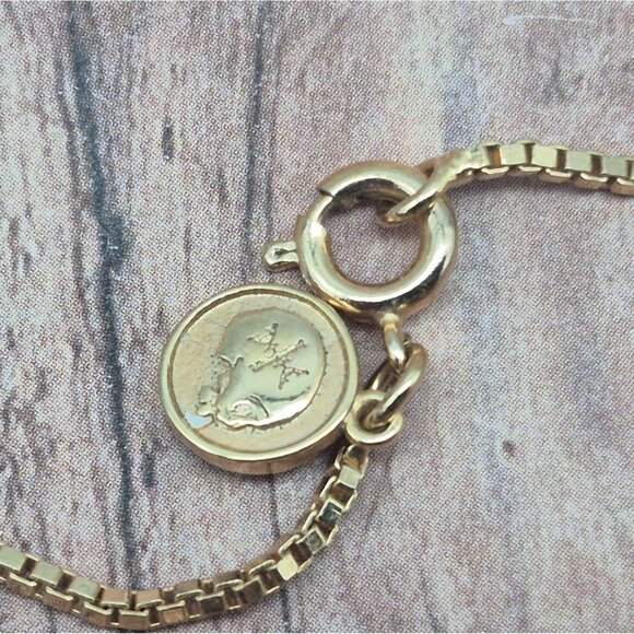 Child of Wild Luca Pendant Necklace 18K Gold Overlay Box Chain Etched Unisex - Picture 10 of 10